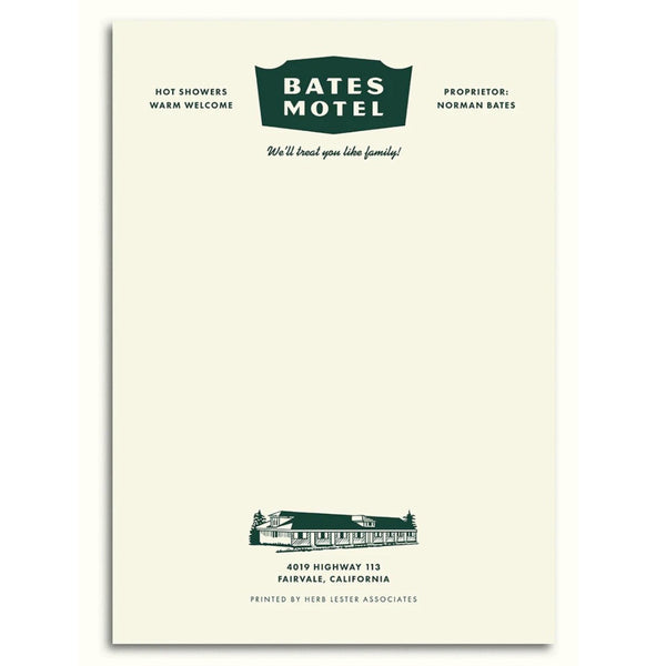 Herb Lester Associates - Fictional Hotel Notepads (Set of 3): Bates Motel