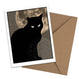 Brainmeats Atelier - Feline Familiars – Boxed Black Cat Moon Notecard Set