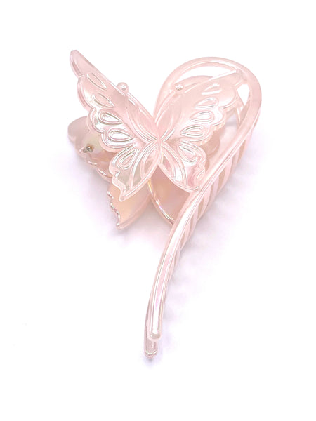 Love and Repeat Curved Butterfly Hair Claw Clip - Iridescent Blush