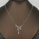 Mio Queena - Lava Drip Stainless Steel Necklace: Silver