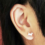 Nina Designs - Tiny Sterling Silver Walking Kitten Post Earrings