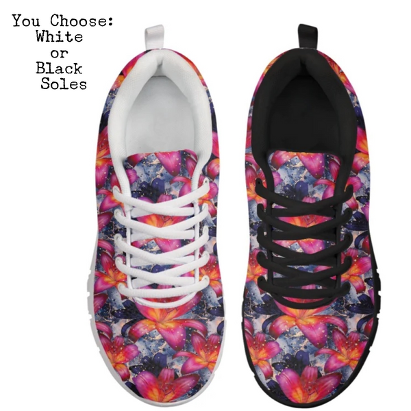 Watercolor Lilies Kitty Kicks™️ CLASSIC WALKING SHOES **REQUEST A PREORDER INVOICE** ($5 deposit will be applied to your full invoice)