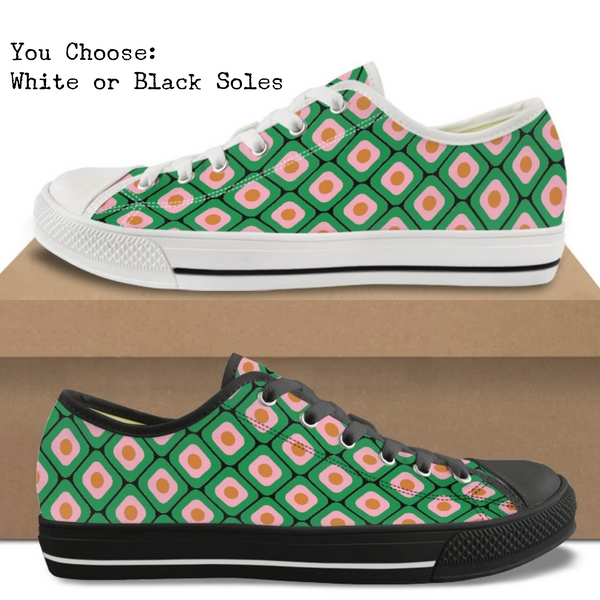 Green Mod Dark Kitty Kicks™️ CANVAS LOW TOP SHOES **REQUEST A PREORDER INVOICE** ($5 deposit will be applied to your full invoice)