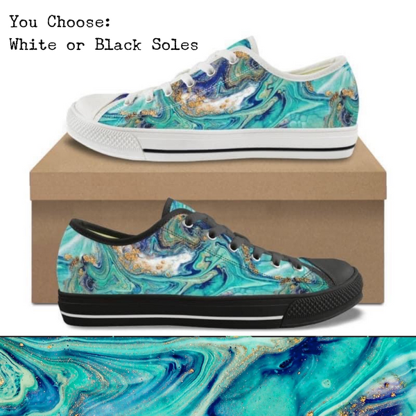 Ocean Marble Kitty Kicks™️ CANVAS LOW TOP SHOES **REQUEST A PREORDER INVOICE** ($5 deposit will be applied to your full invoice)