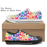 Pride Hearts CANVAS LOW TOP SHOES **REQUEST A PREORDER INVOICE**