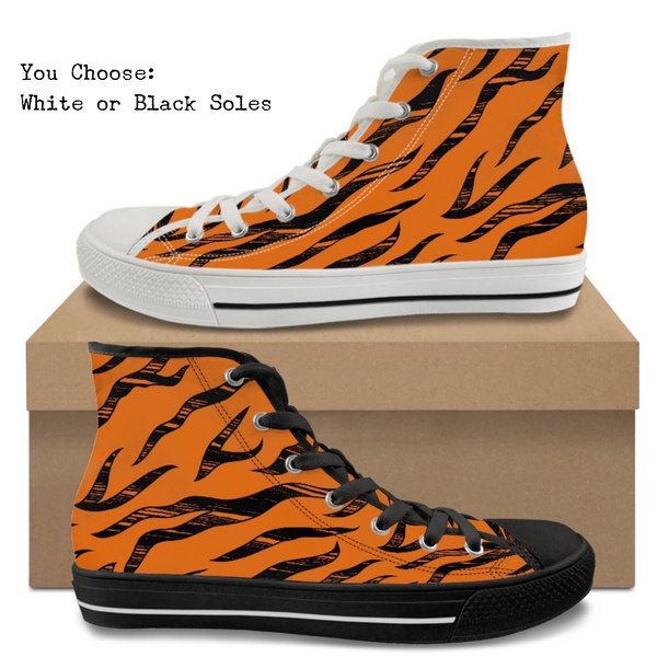 Tiger Kitty Kicks™️ CANVAS HIGH TOP SHOES **REQUEST A PREORDER INVOICE** ($5 deposit will be applied to your full invoice)
