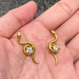 Mio Queena - Snake Coiled Zircon Post Earrings