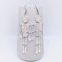 Mio Queena - Light Reflecting Skeleton Skull Dangle Earrings