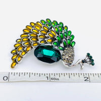 Mio Queena - Enamel Rhinestone Peacock Brooch