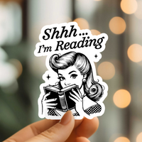 Mystical Monkey Toes - “Shhh…I'm Reading” Vinyl Sticker