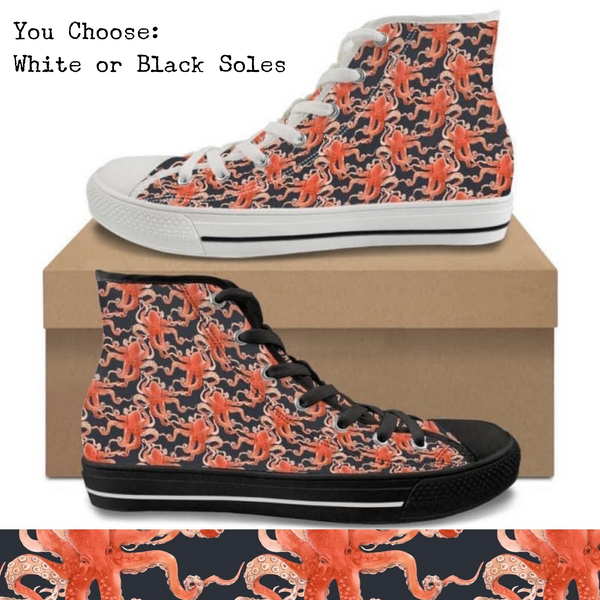 Octopus Chain Kitty Kicks™️ CANVAS HIGH TOP SHOES **REQUEST A PREORDER INVOICE** ($5 deposit will be applied to your full invoice)