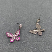 Mio Queena - Sparkling Cubic Zirconia Butterfly Dangle Earrings