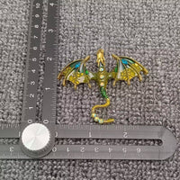 Mio Queena - Rhinestone Enamel Dragon Brooch: Green