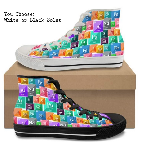 Rainbow Elements Kitty Kicks™️ CANVAS HIGH TOP SHOES **REQUEST A PREORDER INVOICE** ($5 deposit will be applied to your full invoice)