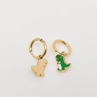 Mio Queena - Enamel Dinosaur Huggie Earrings