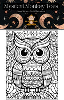 Mystical Monkey Toes - Beautiful Assortment Adult Coloring Sheets With Stackable Crayon