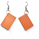 Amy Foxy Style Handmade Earrings - 3D Book Charms: Brown