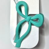 Love and Repeat - Matte Bow Hair Claw Clip: Teal