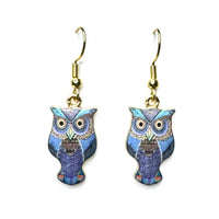 Amy Foxy Style Handmade Earrings - Colorful Owl Charms with Golden Hooks: #3