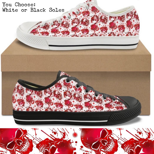 Bloody Skulls CANVAS LOW TOP SHOES **REQUEST A PREORDER INVOICE**