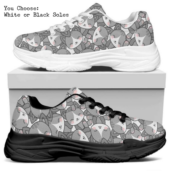 Grey Kitties Kitty Kicks™️ MODERN WALKING SHOES **REQUEST A PREORDER INVOICE** ($5 deposit will be applied to your full invoice)