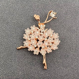 Mio Queena - Elegant Ballet Girl Brooch: White Rhinestones