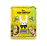 Mon Bon Chiffon cotton candy puff packaging with cartoon characters on a yellow background