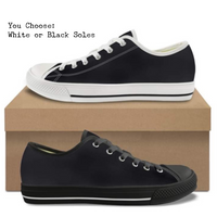 Solid Black CANVAS LOW TOP SHOES **REQUEST A PREORDER INVOICE**
