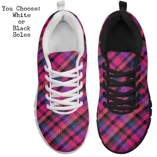 Pink Plaid Kitty Kicks™️ CLASSIC WALKING SHOES **REQUEST A PREORDER INVOICE** ($5 deposit will be applied to your full invoice)