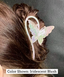 Love and Repeat Curved Butterfly Hair Claw Clip - Iridescent Blue