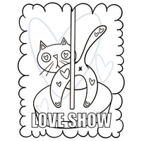 Mystical Monkey Toes - Funny Stripper Cat Adult Coloring Sheets With Stackable Crayon