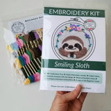 Jessica Long Embroidery - Smiling Sloth Embroidery Kit