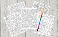 Mystical Monkey Toes - Mandala Coloring Sheets With Stackable Crayon