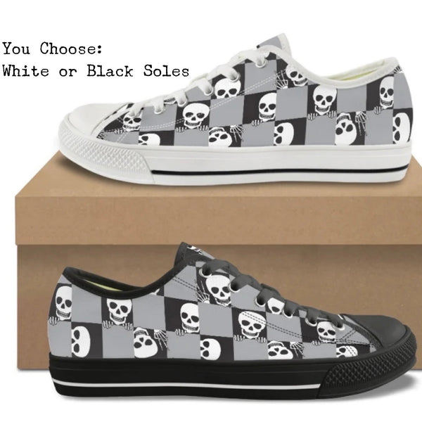 Happy Skeletons CANVAS LOW TOP SHOES **REQUEST A PREORDER INVOICE**