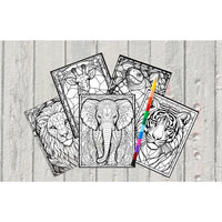 Mystical Monkey Toes - Beautiful Animals Coloring Sheets With Stackable Crayon