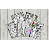 Mystical Monkey Toes - Beautiful Animals Coloring Sheets With Stackable Crayon
