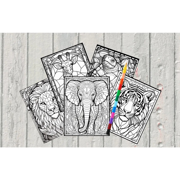 Mystical Monkey Toes - Beautiful Animals Coloring Sheets With Stackable Crayon