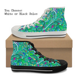 Floral Swirl CANVAS HIGH TOP SHOES **REQUEST A PREORDER INVOICE**