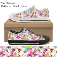 Water Color Wildflowers CANVAS LOW TOP SHOES **REQUEST A PREORDER INVOICE**
