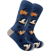 Imagery Socks - Blue Cat Adult Socks (Size Large)