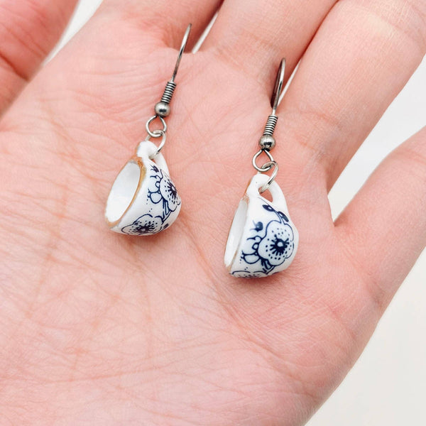 Mio Queena - Ceramic Tea Cup Dangle Earrings