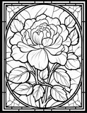 Mystical Monkey Toes - Stained Glass Flower Coloring Sheets With Stackable Crayon