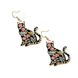 Songbird Artistry - Floral Cat Earrings