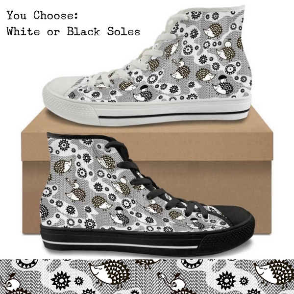 Hedgehogs CANVAS HIGH TOP SHOES **REQUEST A PREORDER INVOICE**