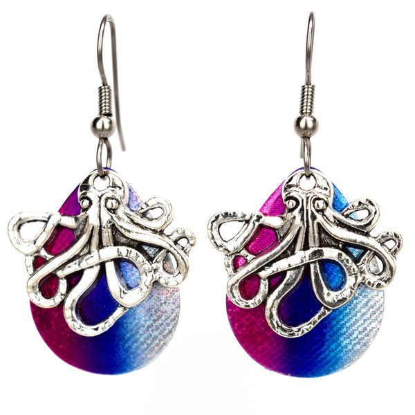 Eye Catching Jewelry - Rainbow Shimmer Octopus Earrings