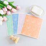 Alla Dickson Art - Pastel Floral Set of 4 Swedish Dishcloths