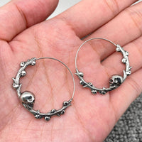 Mio Queena - Gothic Stainless Steel Skull Hoop Earrings