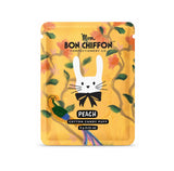 A stand-up pouch of Mon Bon Chiffon Confectionery Co. Peach Cotton Candy Puff.