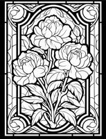 Mystical Monkey Toes - Stained Glass Flower Coloring Sheets With Stackable Crayon