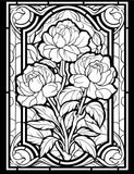 Mystical Monkey Toes - Stained Glass Flower Coloring Sheets With Stackable Crayon